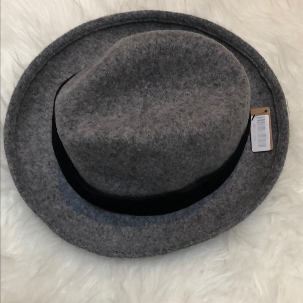 WOOL GREY CONTRAST TRIM FEDORA HAT - Picture 6 of 8